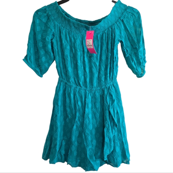NWT Lilly Pulitzer Rochelle Off The Shoulder Romper Mini Dress Small Lily Green - Picture 2 of 12
